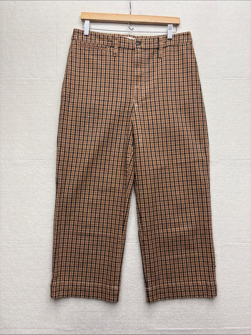 MADEWELL | slim Emmett wide leg crop pants plaid 31
